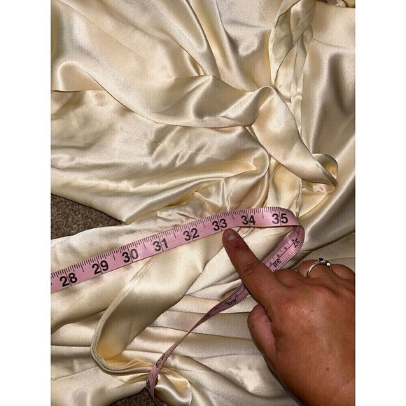 Lauren Ralph‎ Lauren Silk Ivory White Wide Leg Pants With Sash 16 - Picture 9 of 9